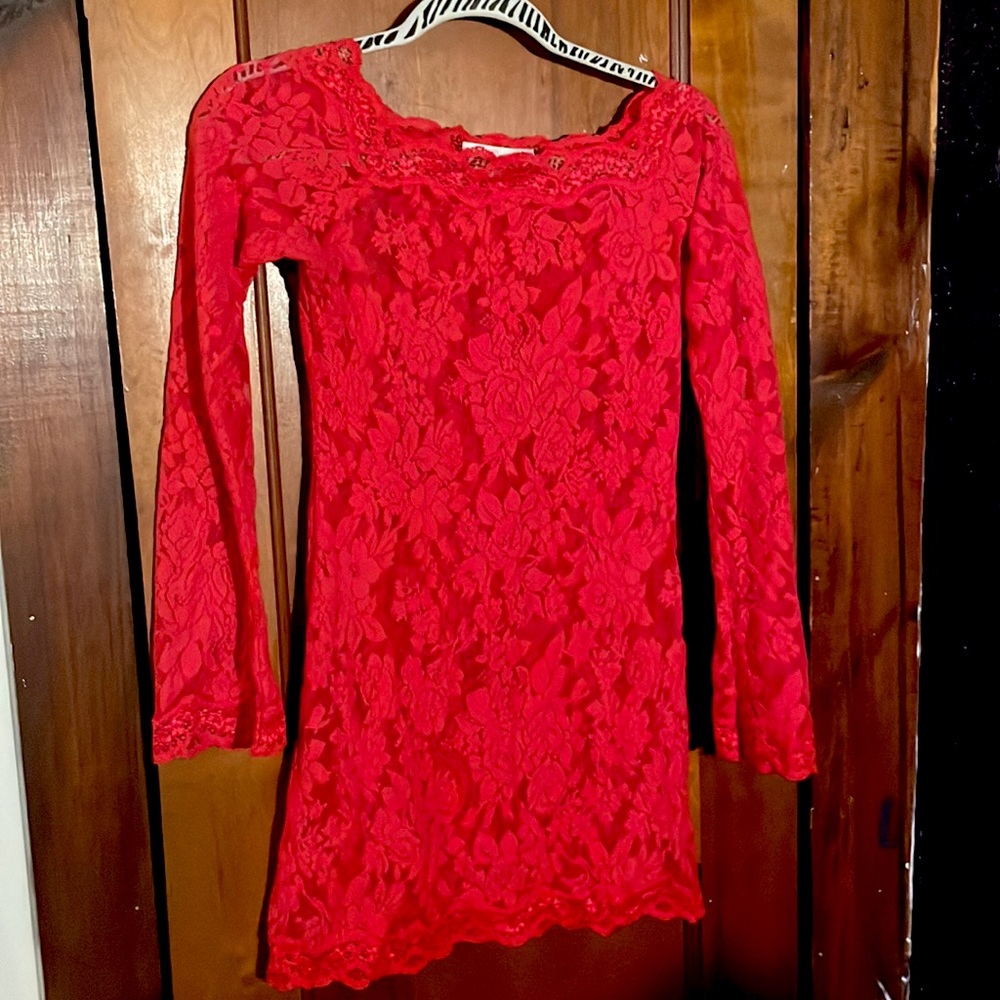 Vintage red lace Victoria secret nightie/dress